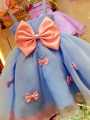 zeeniastic bow frock for baby girls from 1-10 years in multicolor. 