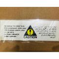 Toyota warning sticker driving side window glass 01 pc. 