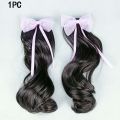 Cute kids' Curly Straight Wig Children's lovely bow headdress. 