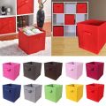 Toy Storage Box Foldable Square Fabric Storage Bin Collapsible Box Clothes Organizer Cube 10x10 (Mix/Random color). 