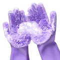Reusable Magic Dish washing Gloves with scrubber, Silicone Cleaning, Scrub Gloves for Wash Dish, Car Washing, Kitchen, Bathroom Multipurpose Usage. 
