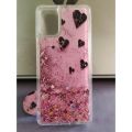 For Samsung A71 Back Cover Water Glitter Shiny Soft Silicon with free pop socket Case for Girls. 