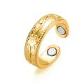 Jiayi AliExpress cross-border light luxury fashion red copper plum blossom four magnet magnetic therapy ring couple ring spot. 