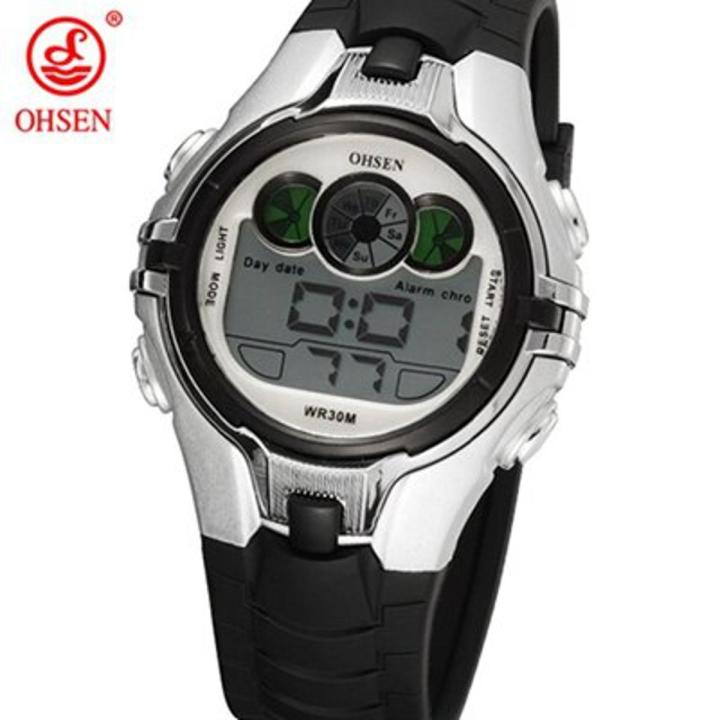 Children Kids Digital Watch Stopwatch Ohsen Clock Orange Led Electronic Sport Watches 50m Waterproof Wristwatch For Boys Girls