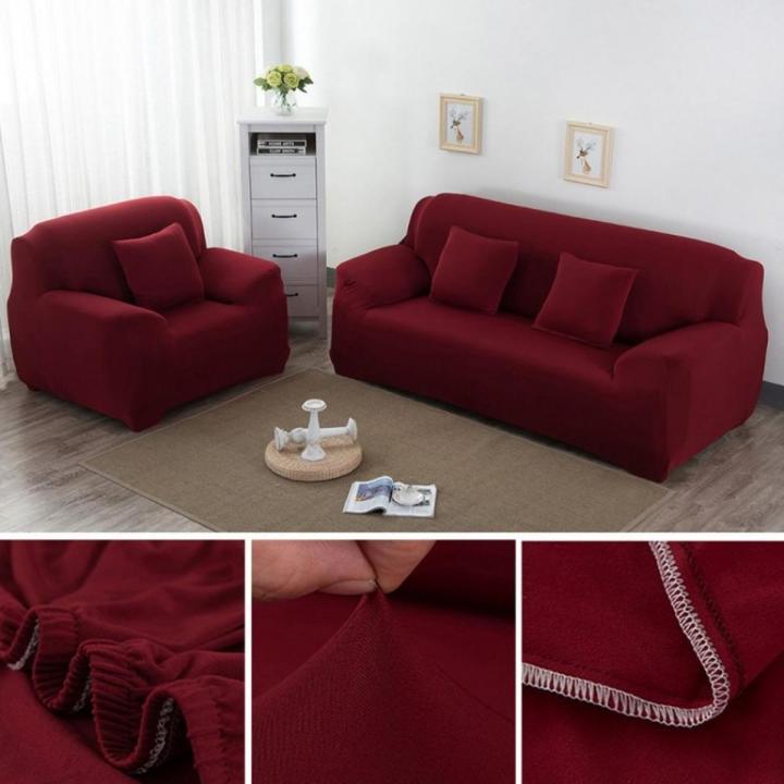 3 seater, 5 Seater, 6 seater, 7 seater fitted sofa cover Standard Size and Stretchable Jersey Solid Color Elastic Fitted Sofa Cover