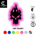 CARBON.(C) Punisher Skull Led WALL NIGHT LIGHT , Skull Led Sign Wall Decor, Home Decor, Birthday Gift, Halloween Gift, Burning Skull Wooden Wall Art, Man Cave Sign GAMMING ROOM DECOR, GAMING ROOM. 