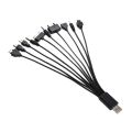 10 in 1 Universal Black USB Cable Fast Charging Line to Multi Plug Cell Phone Charger Cable for Samsung HTC Sony OM 10 in 1 Charging Cable Data Line Muti Wire Charger Adapter USB Mobile Charger Multi Pin Cable 10in1 Universal usb 2.0. 
