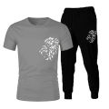 TRACKSUIT- Black Printed Tracksuit For Mens & Boys - Soft and Comfortable Fabric T Shirt For Mens & Trouser For Mens Printed Tracksuit. 