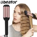 Ubeator - Triple Tube Curling Iron Ceramic Coating Rapid Heating Rollers Hair Curlers Fast Crimper for Water Waves Egg Roll-209-Pink. 