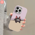 Creative Lovely Cartoon Black Rabbit Cat Couple Case for Realme Note 50 C67 C55 C51 C15 C53 C25Y C30 C55 C12 C25s C25 C21Y 5i 8i 6i 5 5s C11 C20 C20A Luxury Plating Metal Soft Case. 