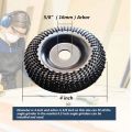 Grinder Wheel Disc 4 Inch Wood Shaping Wheel, Wood Grinding Shaping Disk for Angle Grinders with 5/8inch Arbor. 