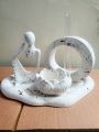 4pc White Aesthetic Home Decor Set, Trinket tray , Flower pot, Thinker Statue and Donut Vase, Set for Home or Office Decor, Decoration For Living Room, Home Decoration Items, Desktop Decoration - JangoMango Store. 