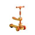 Two-in-one Children's Scooter Can Sit And Ride Foldable 3 Wheel Scooter for Kids Ages 3-12, Adjustable Height Kids Scooter with Light-up Wheels and Non-Slip Deck, Flexible and Foldable Scooter Removable Seat, Outdoor Activities For Boys Girls Green. |. 
