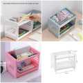 Desktop Double-Layer Plastic Storage Holder Rack Cosmetic Box Kitchen Bathroom Desk Shelf Organizer Office Supplies Stationery (RANDOM COLORS). 