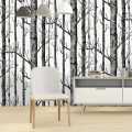 BEERIS Black White Birch Tree Wallpaper for Bedroom Modern Design Living Room Wall Paper Roll Rustic Forest Woods Wallpapers. 