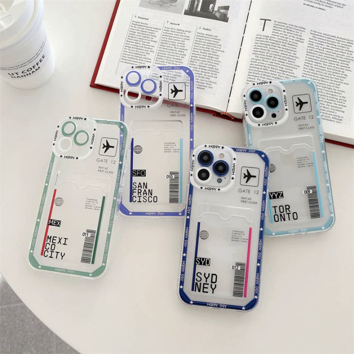 Gate Plane Ticket Sydney Mexico Toronto San Francisco Phone Case For iPhone 7-14ProMax 11 12 13 14 Pro Max 7 8 X XR Plus Cover
