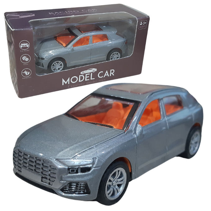 Audi A3 Hatchback Model Mini Metal Car Toy For Kids - Pull Back and Die cast - 4 inches - Grey