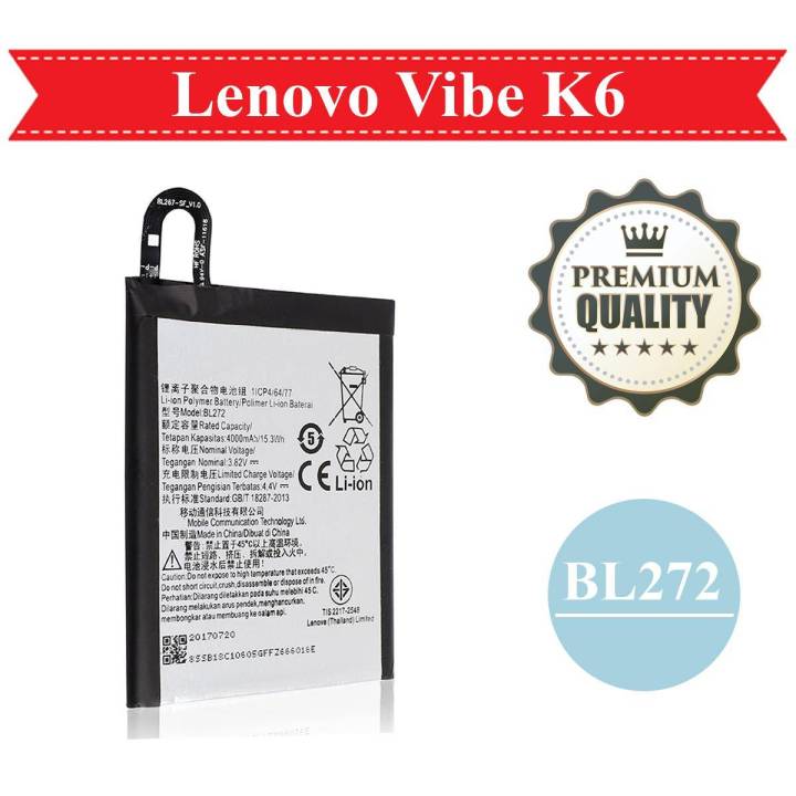 Lenovo Vibe K6 Battery BL272 K33A42 -4000mAh