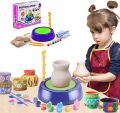 Pottery Wheel Pottery Studio Kit Educational Toy DIY Toy with Clay for Kids Air Dry Sculpting Clay and Craft Paint kit for Kids Educational Toy for Kids. 