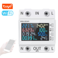 Tuya WiFi Power Meter Color Screen 2P Multifunction AC Energy Meter Mobilephone Remotely APP Control 170-300V/63A Easy to Use B. 