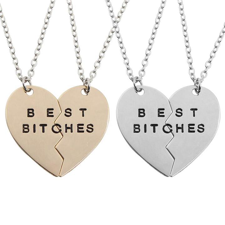 【happy one】Best Bitches Necklace Women 2 pcs Necklace Friends BFF Necklace & Pendants Collares Drop Shipping