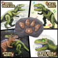 Remote Control Dinosaur Toy  For Kids/ Jurassic World RC Dinosaur With 5 Channels/ Big Size Dilophosaurus Dino With Forward,Backward,Attack,Fast Forward & Stop Mode - High Quality RC Dinosaur With Light Music & Swing Head. 
