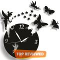 Fairy And Butterflies Wall Clock Wooden And Acrylic Watch DIY Design Decoration Piece Item For Home Living Room And Offices And For Gifts. 