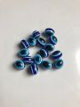 50 PCS Blue Round Spacer Beads Evil Eye Beads Stripes. 