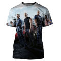 New 3D Movie The Fast And The Furious Print T Shirt Paul Walker Graphic T-shirts For Men Kid Fashion Hip Hop Short Sleeves Tees. 