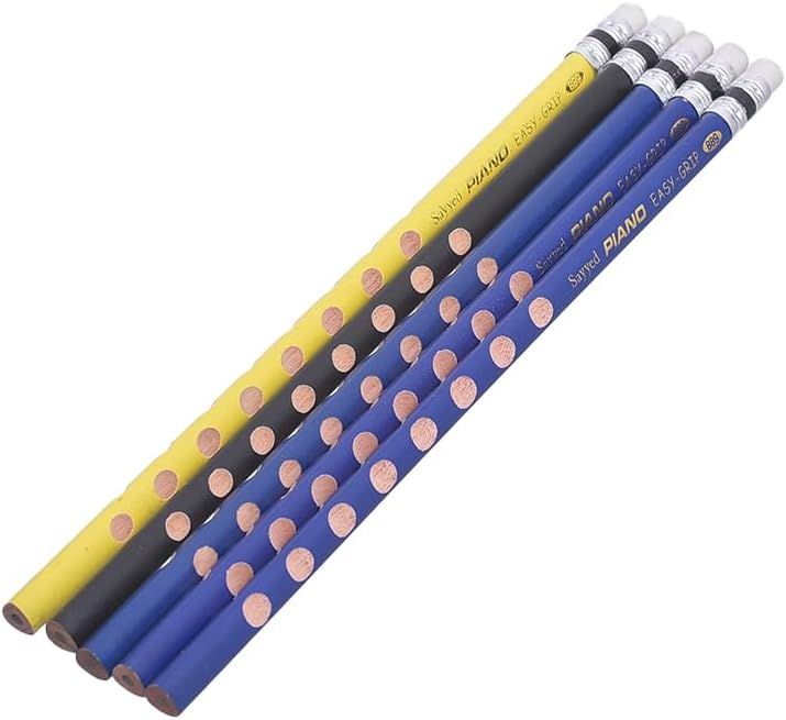 Piano Premium Easy Grip Groove Wooden Graphite Black Lead HB Dark Pencils Multi Color