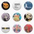 Soul Eater Crona And Ragnarok Macaron Maka Donut Lemon Cake Soft Button Pin Customizable Metal Hat Women Lapel Pin Cute Brooch. 