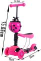 Kick Scooter for Kids with Folding Seat, Mini Kick Scooter Aluminum Folding Scooters with LED Light Up Wheels, Adjustable Height for Kids. 