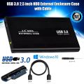 HDD SSD USB 3.0 Portable External Case Enclosure Box Original Kit for 2.5" SATA Hard Drive Upto 2 TB Hard Disk 5 Gbps High Speed Super Fast Slim Portable Fancy Smart Data Transfer Mobile OTG Supported Laptop Desktop PC. 