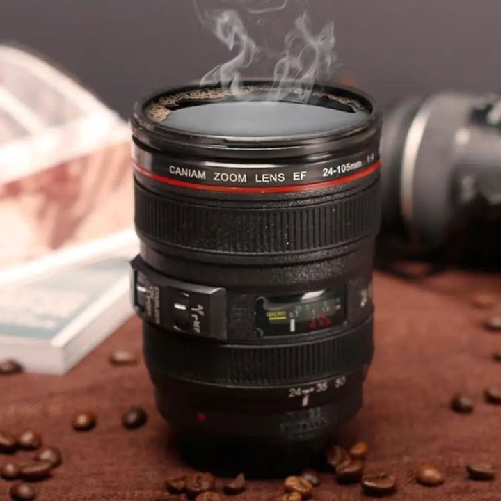 Premium Coffee Mug Tumbler Camera Lens Cup Thermal Thermos Water Bottle Stainless Steel With Cover Insulated Vacuum Flasks Travel Drinks