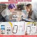 Mini Pocket Printer Portable Printer, Gifts for kids Bluetooth Wireless Smart Printer for Photo Picture Office Receipt Label Note QR Code Inkless Printing With Roll Thermal Paper USB Portable Mobile Printer Wireless Photo Printer for Smartphone,Black,Whit. 