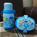Frozen Girls Double Layer Kids School Lunch Box with Spoon And Water Bottle 750 ml. 