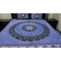 Sindhi Ajrak Style Cotton Bedsheet for King Size Double Bed 3 pcs. 