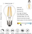 LED Filament Bulb A60 6Watt-Dimmable Warm Clear Glass Shell Edison Retro Lamp-Vintage Antique Edison Filament Bulb 900LM E27 Medium Base(Chori)-for ceiling features,chandeliers,pendants lights ,Indoor and Outdoor Lighting halls, bars,office or home use. 