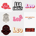 25pcs LEO sticker pack based on zodiac sign astrology main character stickers aesthetic cool for kids decor journal supplies. 