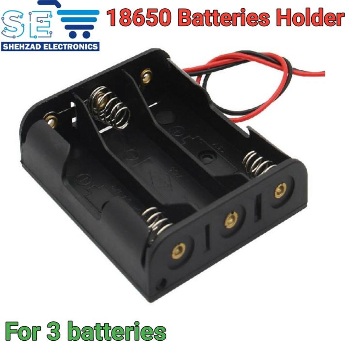 3 Cell 18650 Lithium ion Battery Case Holder Container With Wires