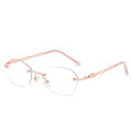 New frameless reading glasses, high-definition anti-blue light, fashionable and elegant middle-aged and elderly glasses, age-reducing temperament, women's facial mirrors. 