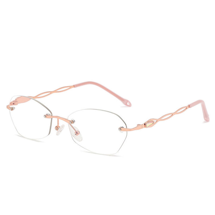 New frameless reading glasses, high-definition anti-blue light, fashionable and elegant middle-aged and elderly glasses, age-reducing temperament, women's facial mirrors