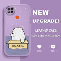 AMORVOR for Redmi 9C  /  Rredmi 10A Back Cover Ice Bear Panda PU Leather Case Soft Silicone Edge Phone Cases. 