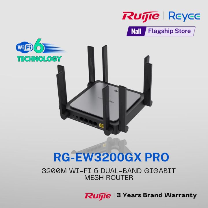 Ruijie Reyee | RG-EW3200GX PRO 3200M Wi-Fi 6 Dual-band Gigabit Mesh Router