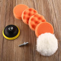 7Pcs 3" inches Gross Polishing Buffing Pad Kit Drill Adapter Car Polisher Buffer. 
