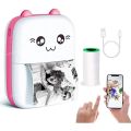 Thermal Mini Printer for Mobile Photo - Portable Bluetooth Wireless Pocket Mini Printers for Kids - 1080p Instant Portable printer 2.8 inch IPS Screen. 