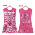 Hanging Jewellery Organizer Double Sided Storage with Hanger Pockets for Holding Necklace Bracelets Rings and Earings. 