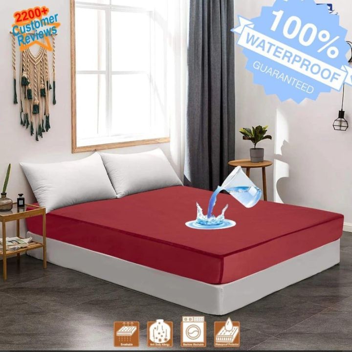 100% Waterproof Mattress Protector - Terry Cotton | Mattress Cover In Fitted Style Choose Size - Water Resistant Cover Premium Quality