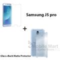 Samsung Galaxy J5 Pro Glass Protector Tempered Polish Screen Protection + Back Matte Protection Soft Skin Sheet Soft Film Back Protector For Samsung Galaxy J5 Pro. 