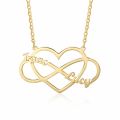 Customize Infinity Heart Necklace with couple Names. 